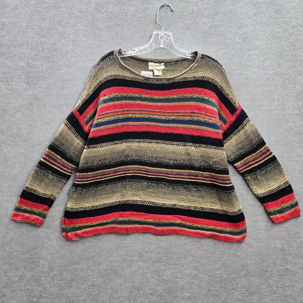 Denim & Supply Ralph Lauren Women Sweater M Striped Knit Linen Blend 90s READ